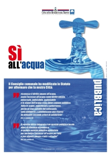 Il manifesto a sostegno dell'acqua pubblica